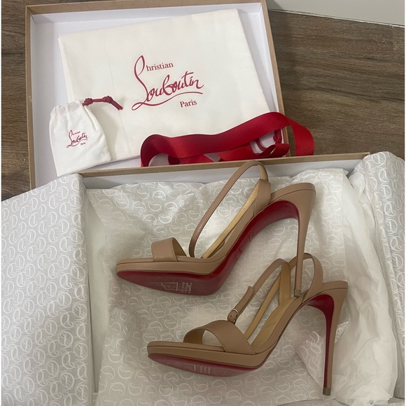 Christian Louboutin -Loubi Queen -Women Size 7 -Nappa Leather (Nude) - Picture 3 of 8